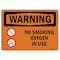 Signmission OSHA WARNING Sign, No Smoking Oxygen In Use, 10in X 7in Rigid Plastic, 7" W, 10" L, Landscape OS-WS-P-710-L-12715 - alternate 1